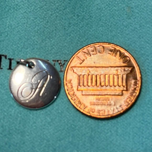 Tiffany’s Notes Letter A Initial Mini Round Charm 925 Authentic - Picture 4 of 4